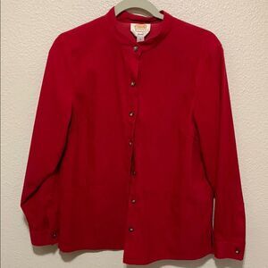 Talbots Red Button Down Shirt with Relaxed Fit